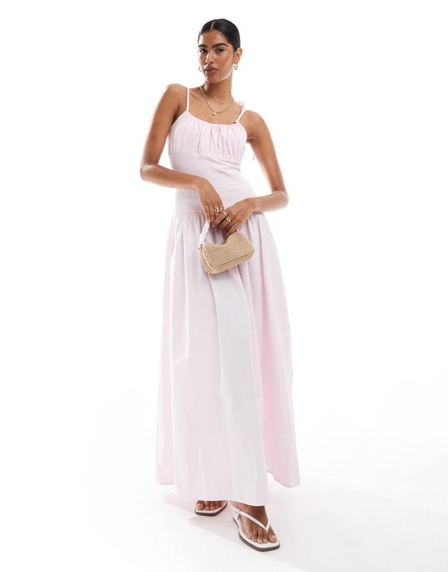 ASOS DESIGN poplin mix gathered bust maxi dress Product Image