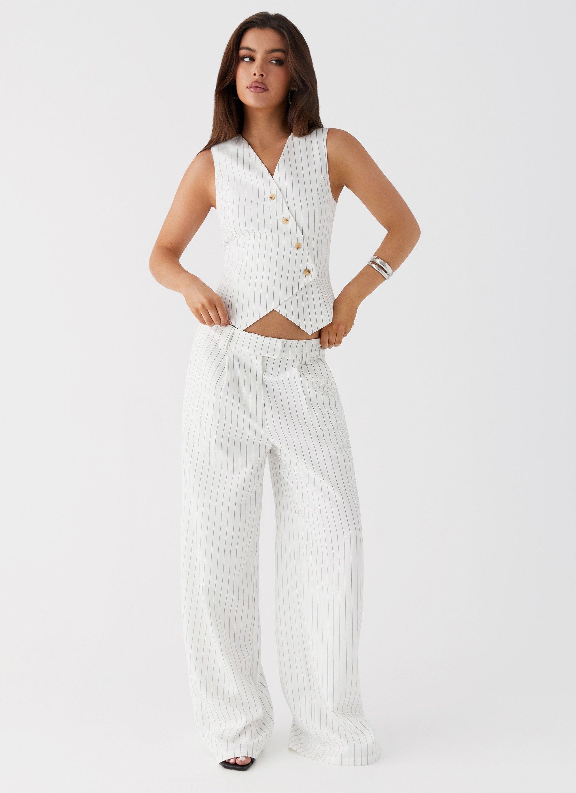 Midnight City Suit Pants - White Pinstripe product image