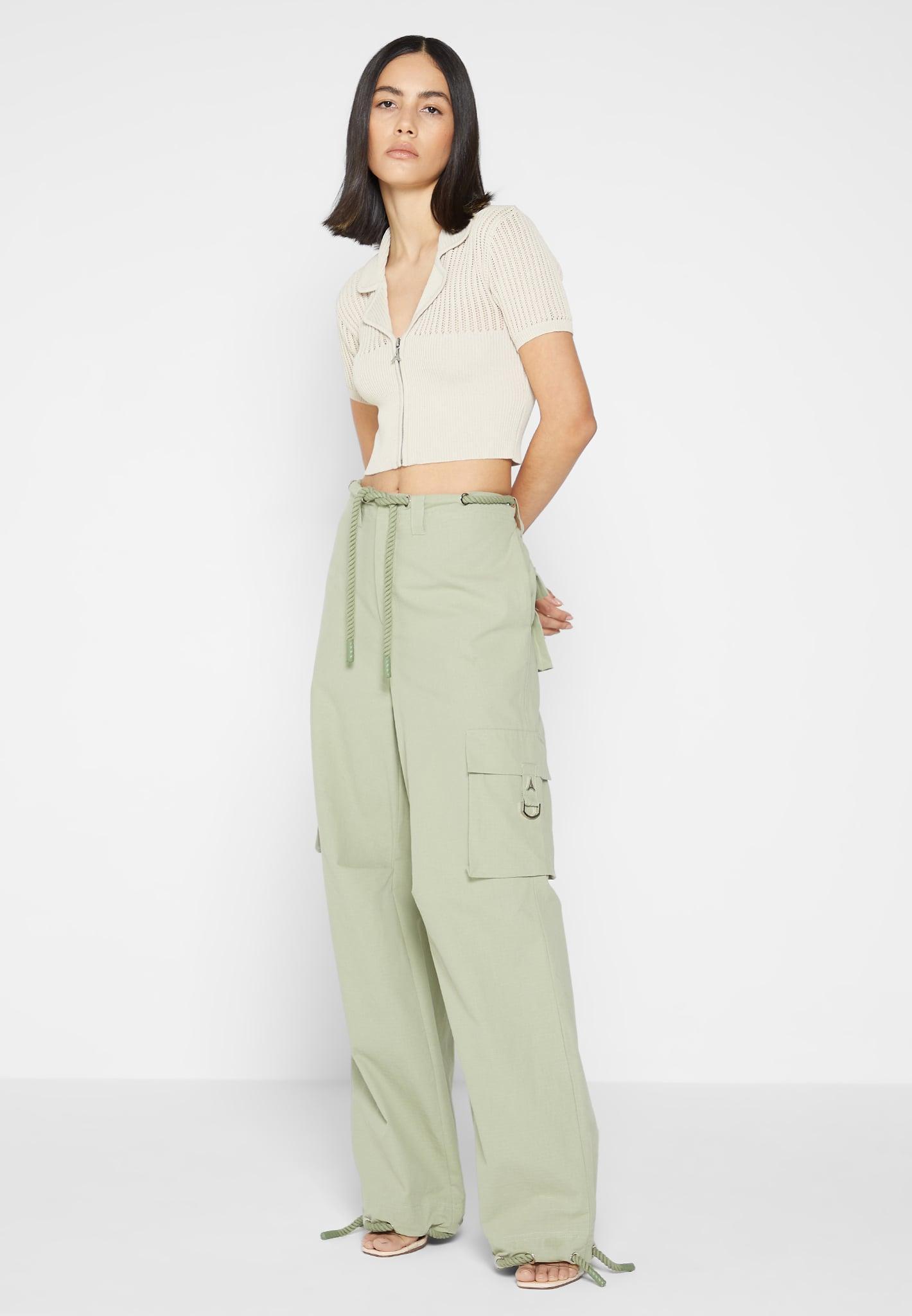 Ripstop Parachute Cargo Pants - Sage Female Product Image