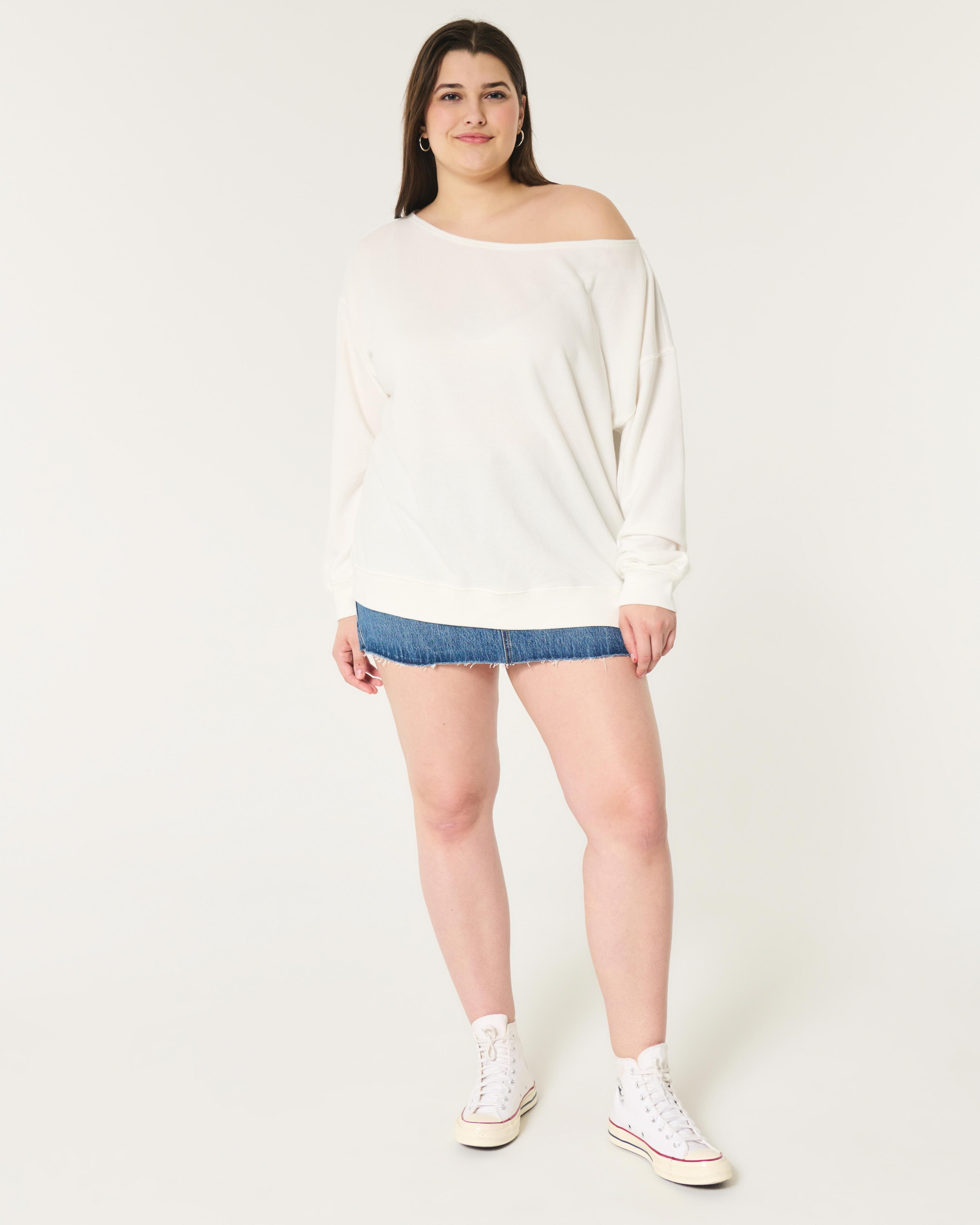 Oversized Off-the-Shoulder Sweatshirt Product Image