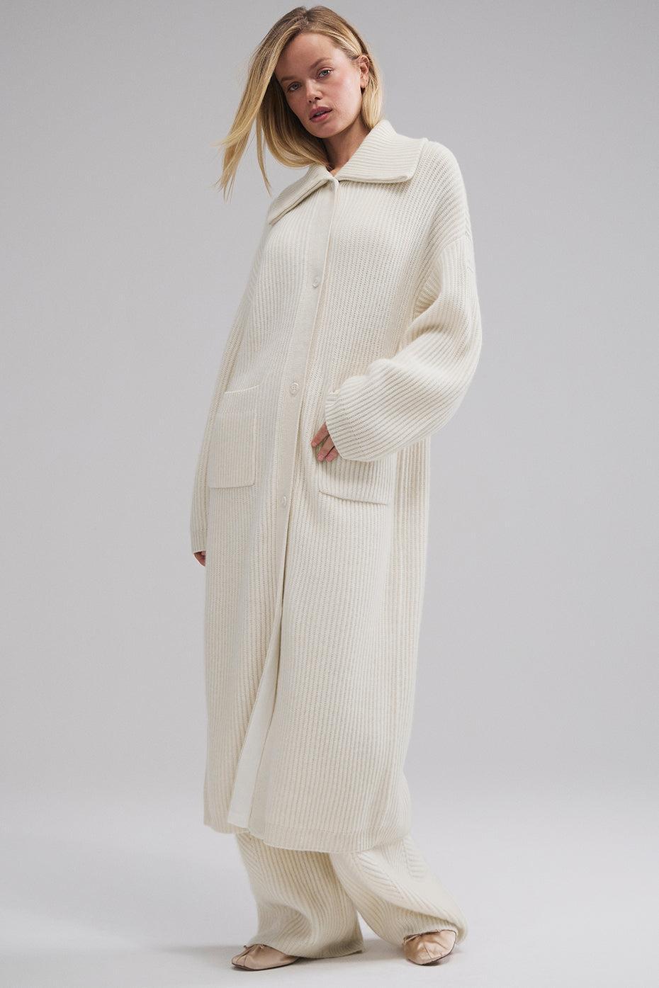 Courchevel Cashmere Long Cardigan - Ivory Product Image