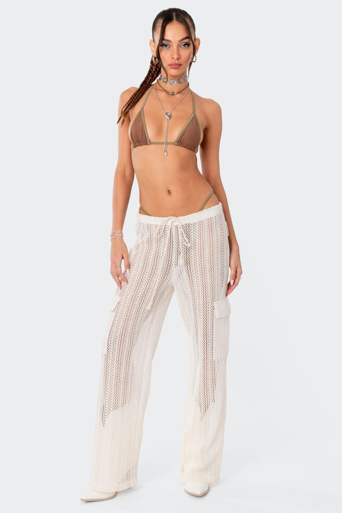 Ines Crochet Low Rise Cargo Pants Product Image