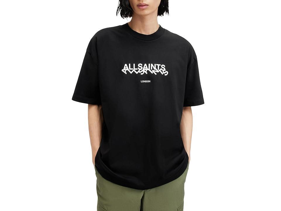 AllSaints Slanted Short Sleeve Crew (Jet ) Men's T Shirt Product Image