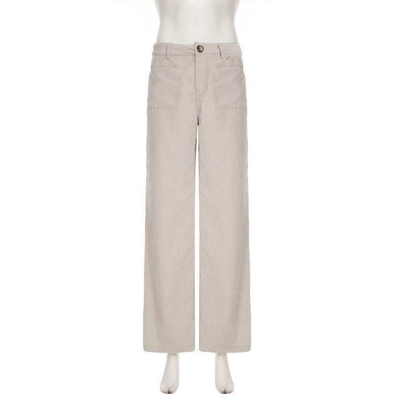 High Rise Corduroy Wide Leg Pants Product Image