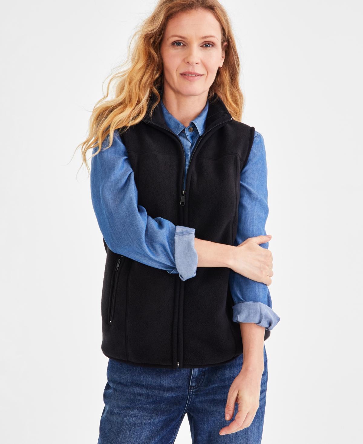 Style & Co Womens Zip-Front Polar Fleece Vest, Created for Macys Product Image