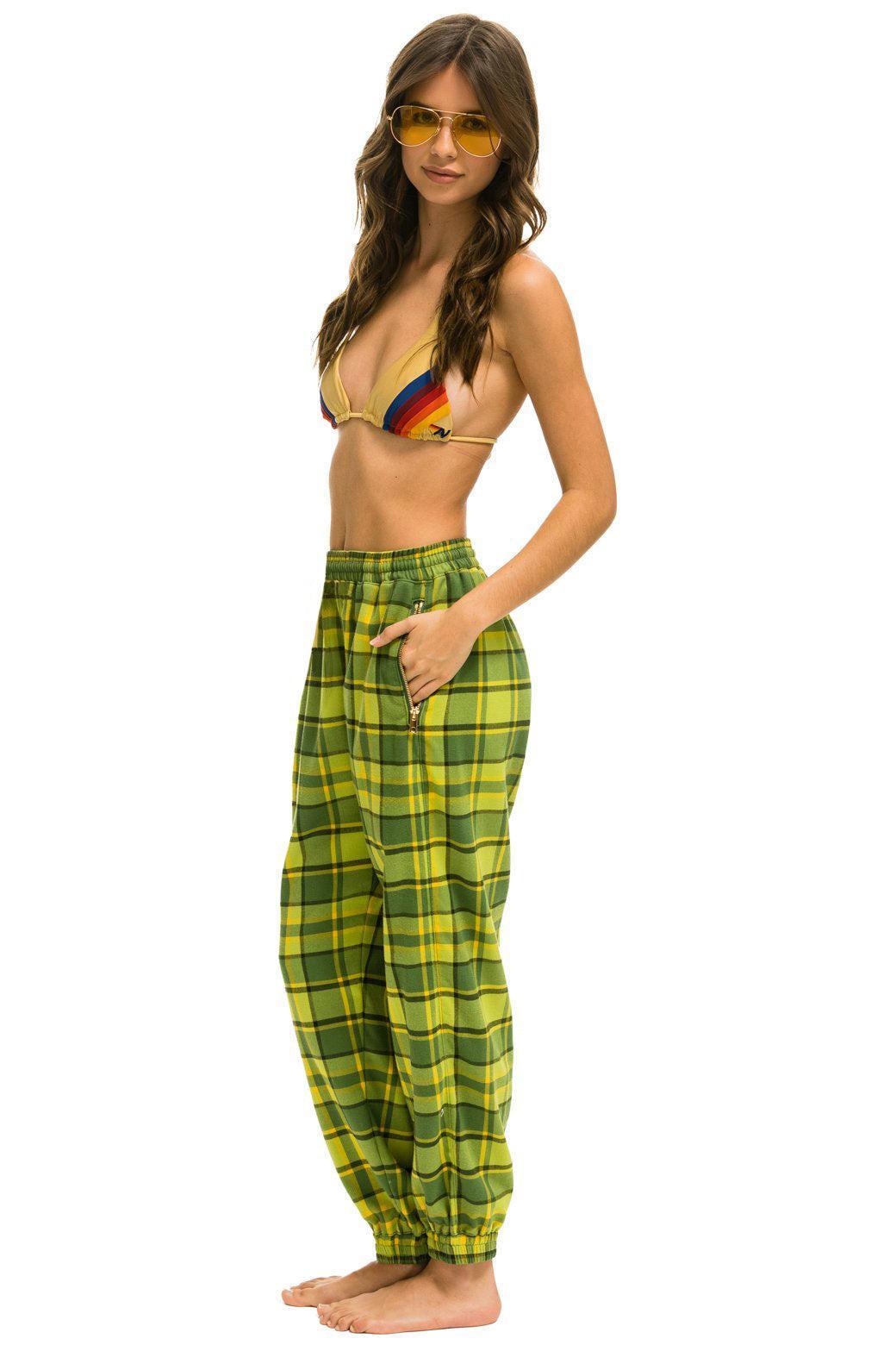 PLAID LODGE PANT - AVOCADO PLAID Female Product Image