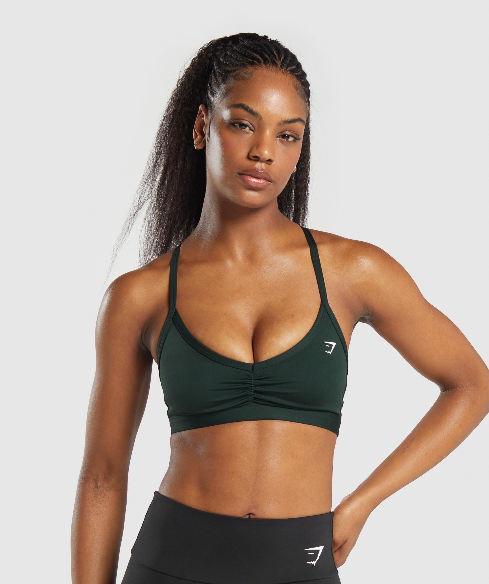 Ruched Strappy Sports Bra Product Image