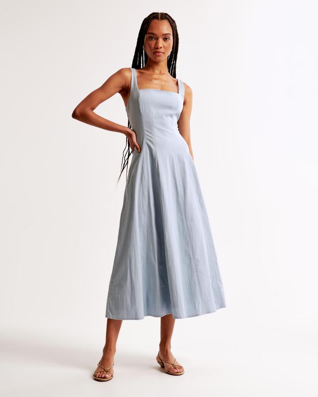 The A&F Mila Fit & Flare Stretch Midi Dress Product Image