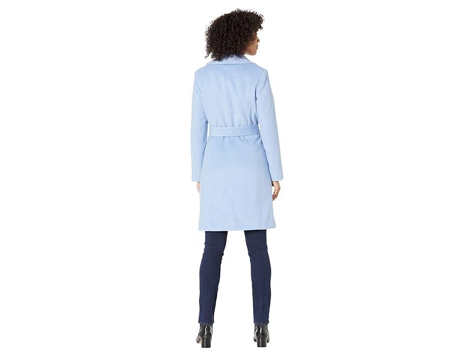 Cole Haan 39 Slick Wool Wrap Coat with Exaggerated Collar (Ice ) Women's Clothing Product Image