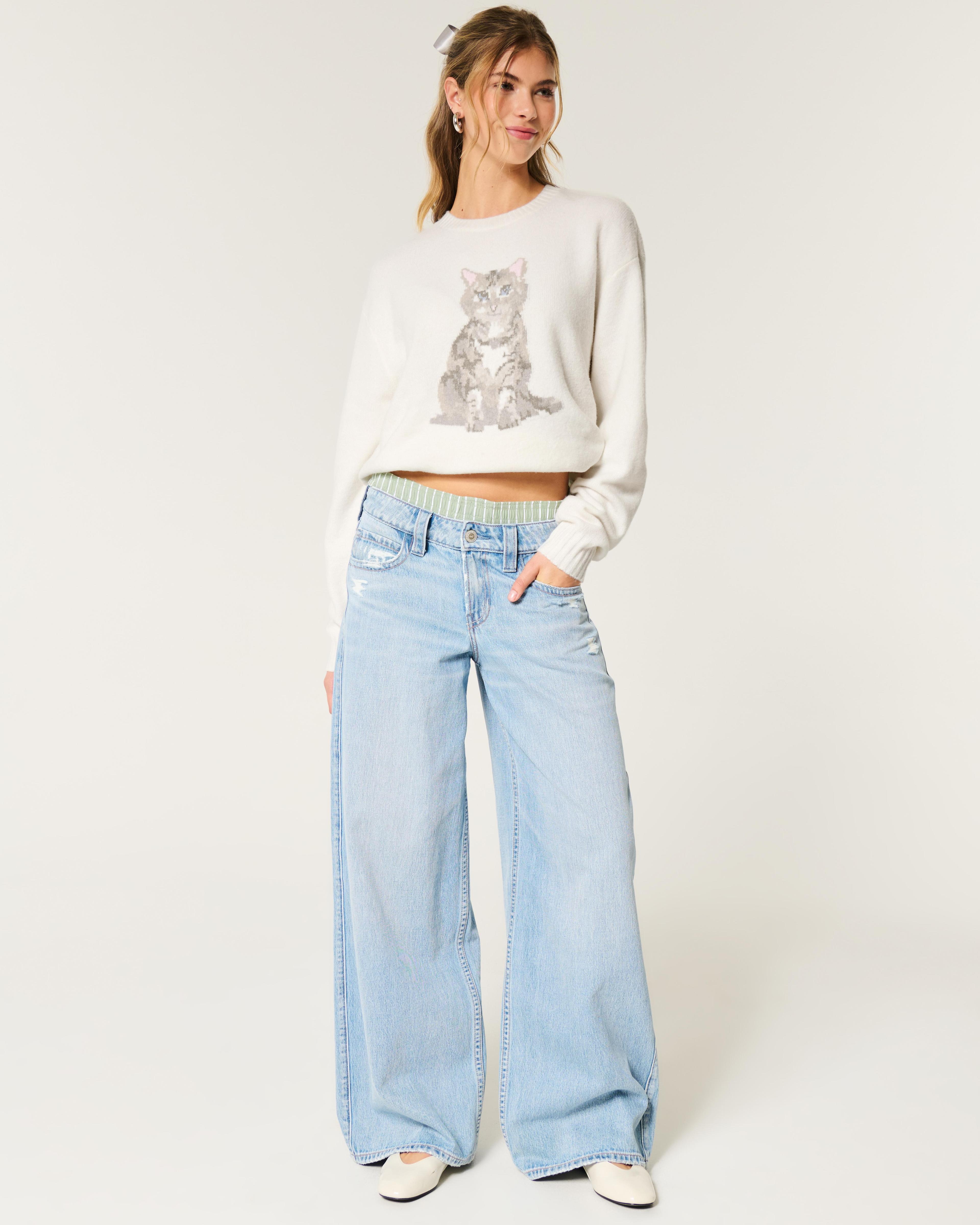 Hollister Comfy Cloud Cable-Knit Crew Sweater Product Image