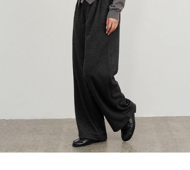 High Rise Plain Wide Leg Pants Product Image