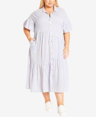 Plus Size Kaitlyn Stripe Midi Dress product image