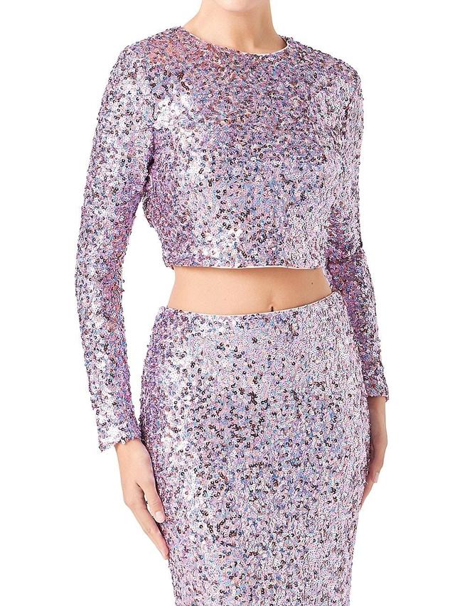 Womens Sequins Open Back Top Product Image