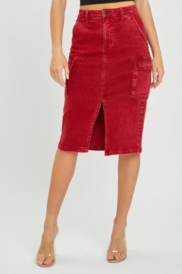 High Rise Midi Cargo Skirt Product Image