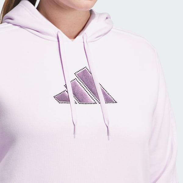 Holiday Graphic 3-Stripes Oversized Hoodie (Plus Size) Product Image