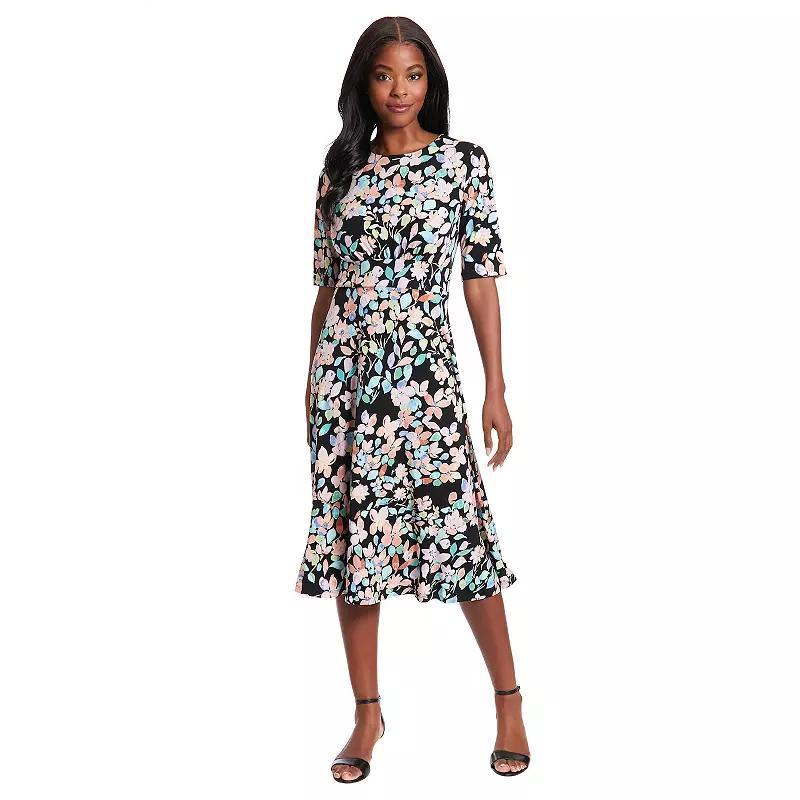 Womens London Times Printed Midi A-Line Dress Product Image