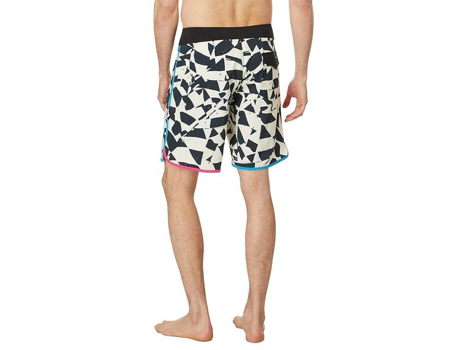 Volcom Lido Print Scallop Mod 19 Boardshorts White) Men's Swimwear Product Image