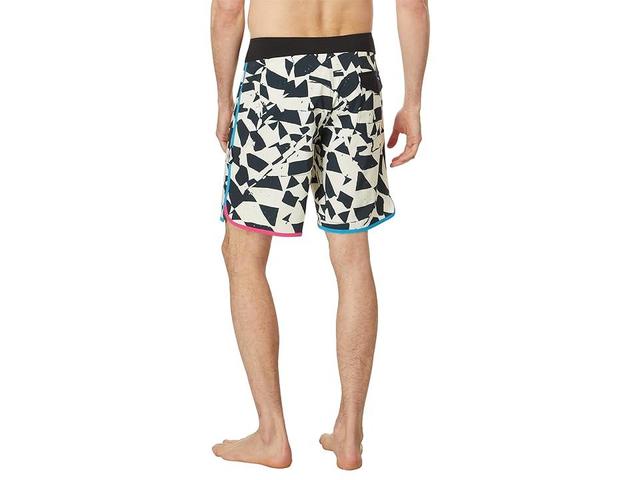 Volcom Lido Print Scallop Mod 19 Boardshorts White) Men's Swimwear Product Image