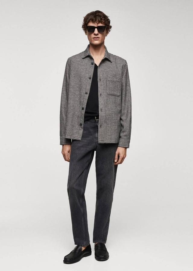 MANGO MAN - Houndstooth overshirt blackMen Product Image