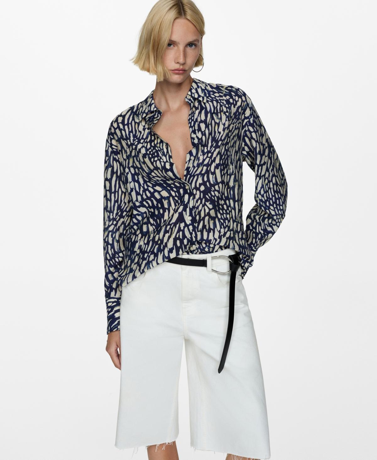 Mango Womens Lyocell Printed Shirt Product Image