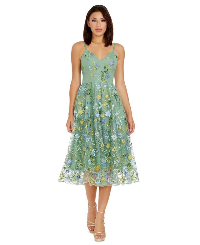 Women's Maren Embroidered Fit & Flare Midi Dress Product Image