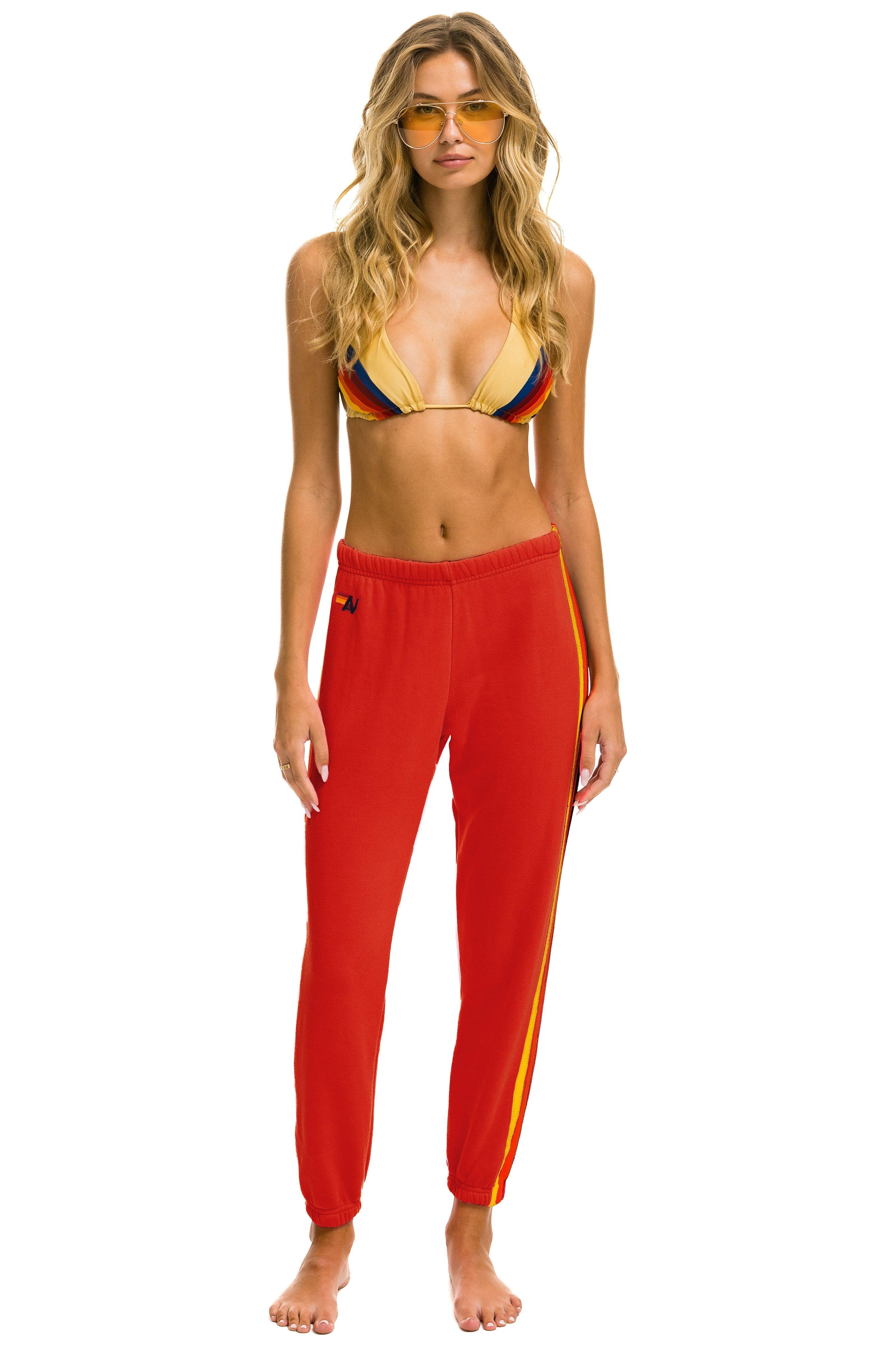 5 STRIPE SWEATPANTS - RED // YELLOW // PURPLE Female Product Image