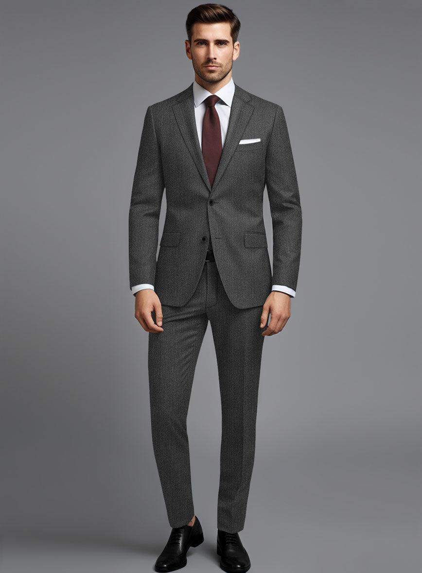 Cavalry Twill Dark Gray Wool Suit Product Image