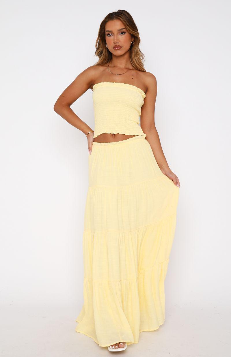 Prove Me Right Maxi Skirt Lemon Product Image