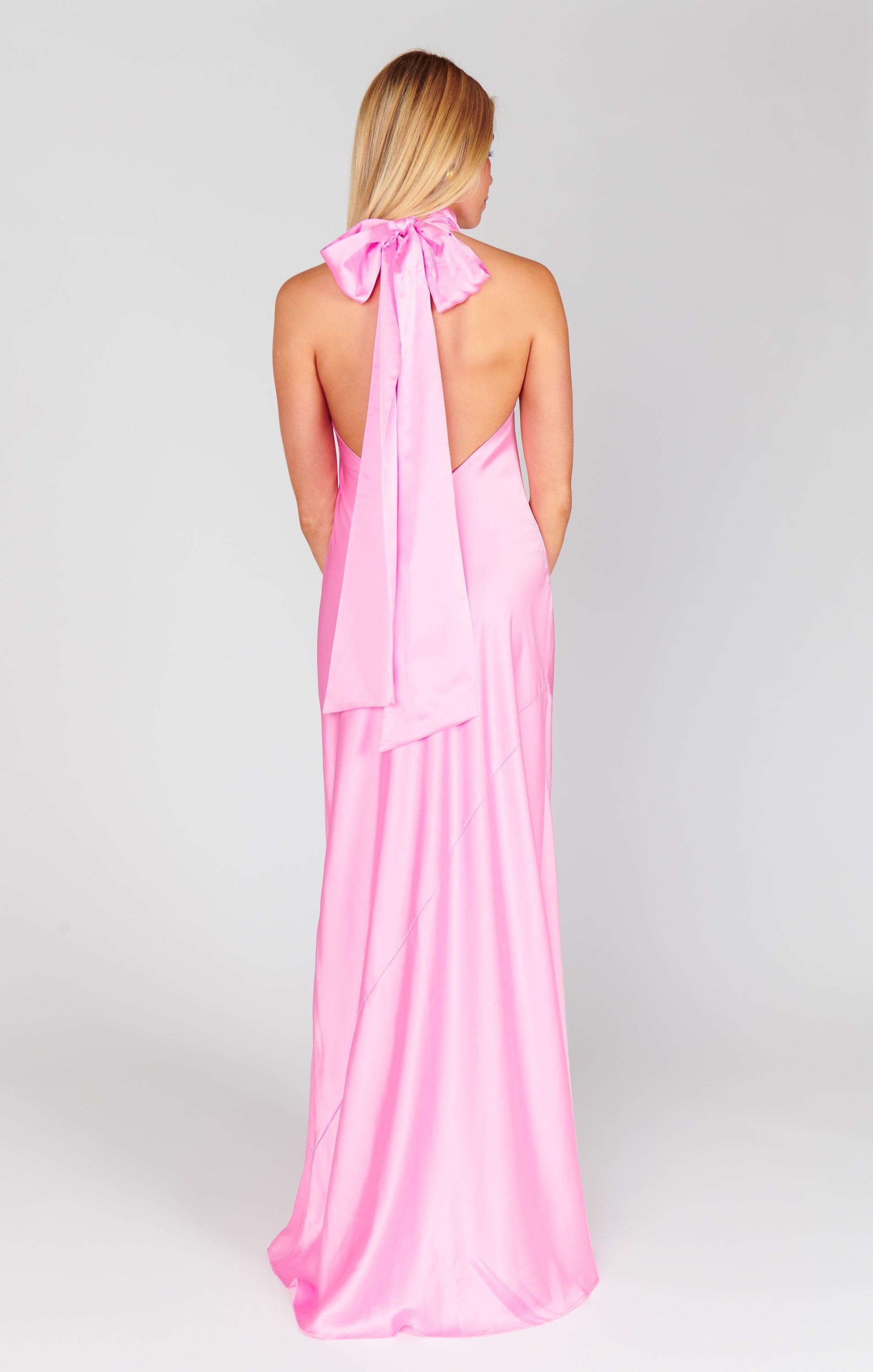 Lisa Maxi Dress ~ Pink Luxe Satin Product Image