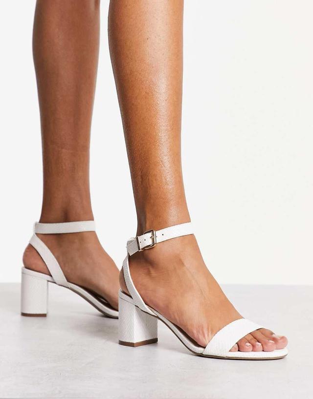 Dune London block heel sandals in white Product Image