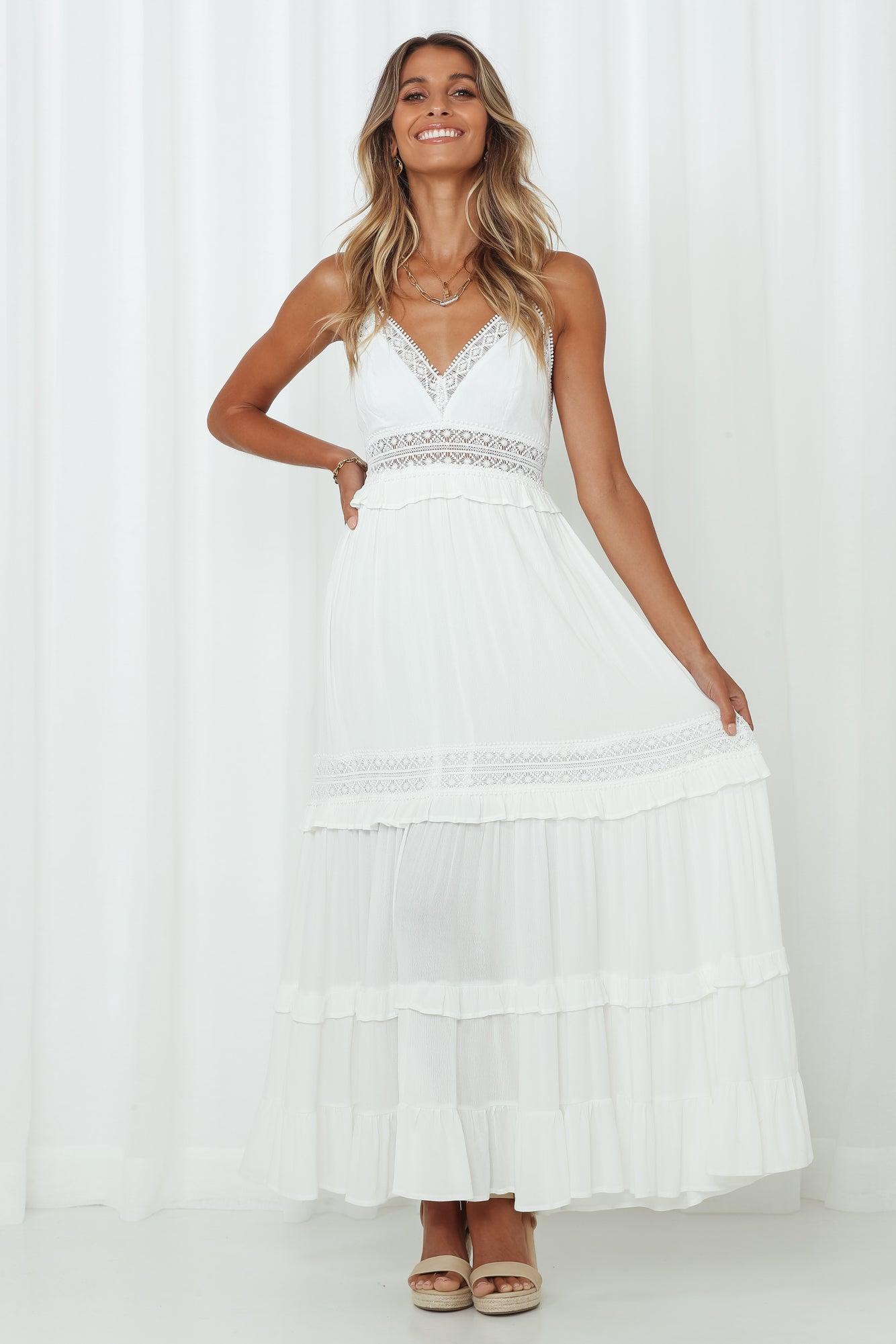 Forever Dreaming Maxi Dress White Product Image