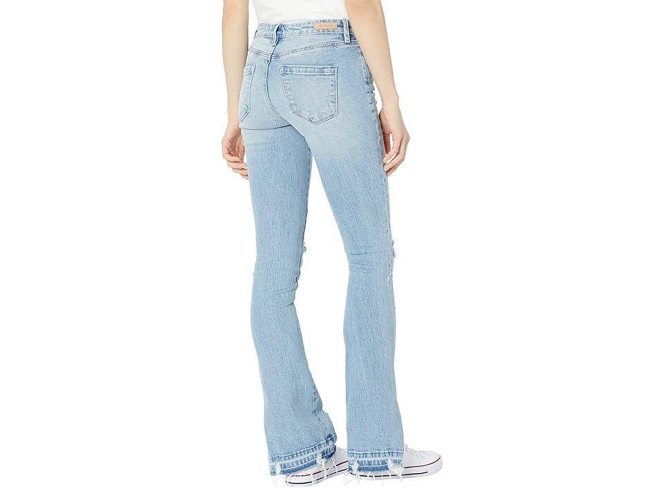 Blank NYC Hoyt Mini Boot Denim Jeans with Ripped Knees and Side Slit Released Hem in Blue (No Thanks) Women's Jeans Product Image