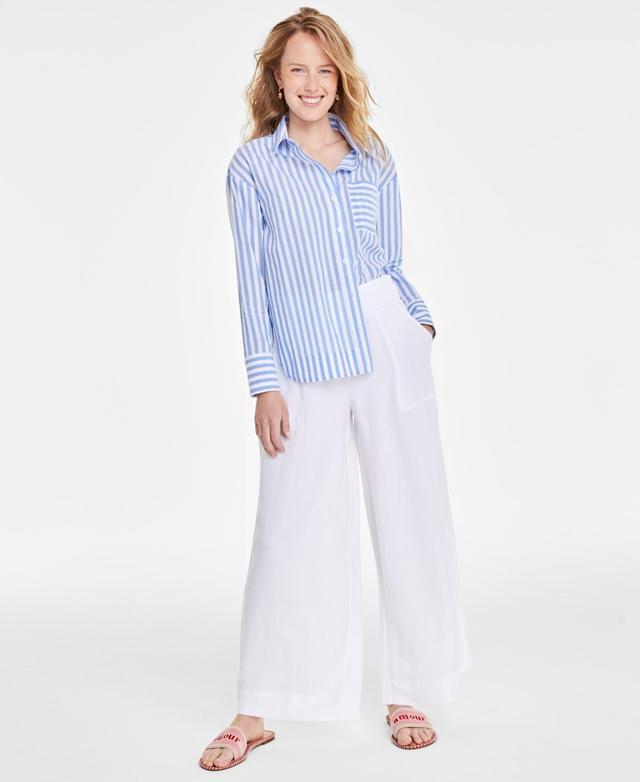 Women's Stripe Relaxed-Fit Shirt, Created for Macy's Product Image