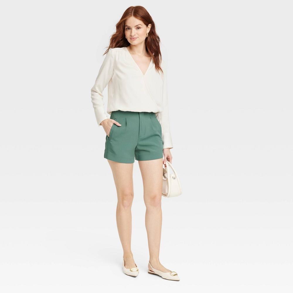 Womens High-Rise Tailored Shorts - A New Day 2 Product Image