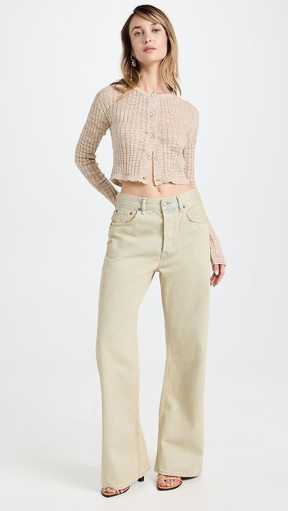 Acne Studios Slub Linen Short Cardigan | Shopbop Product Image