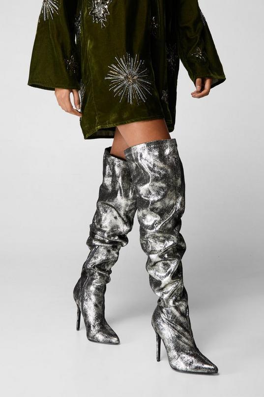 Metallic Thigh High Boots product image