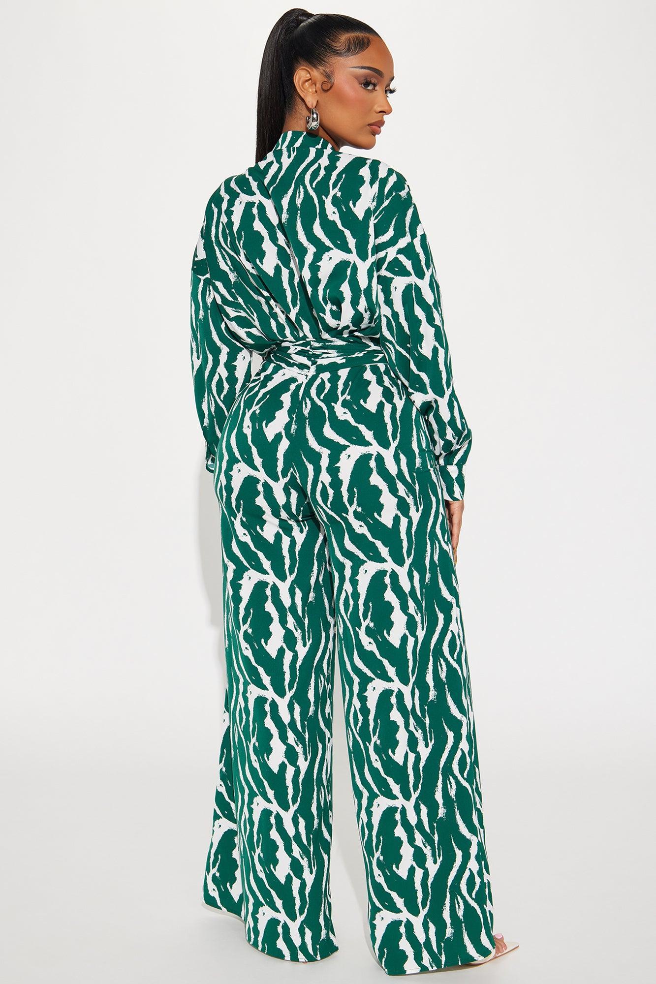 Safari Vibes Jumpsuit - Green/combo Product Image