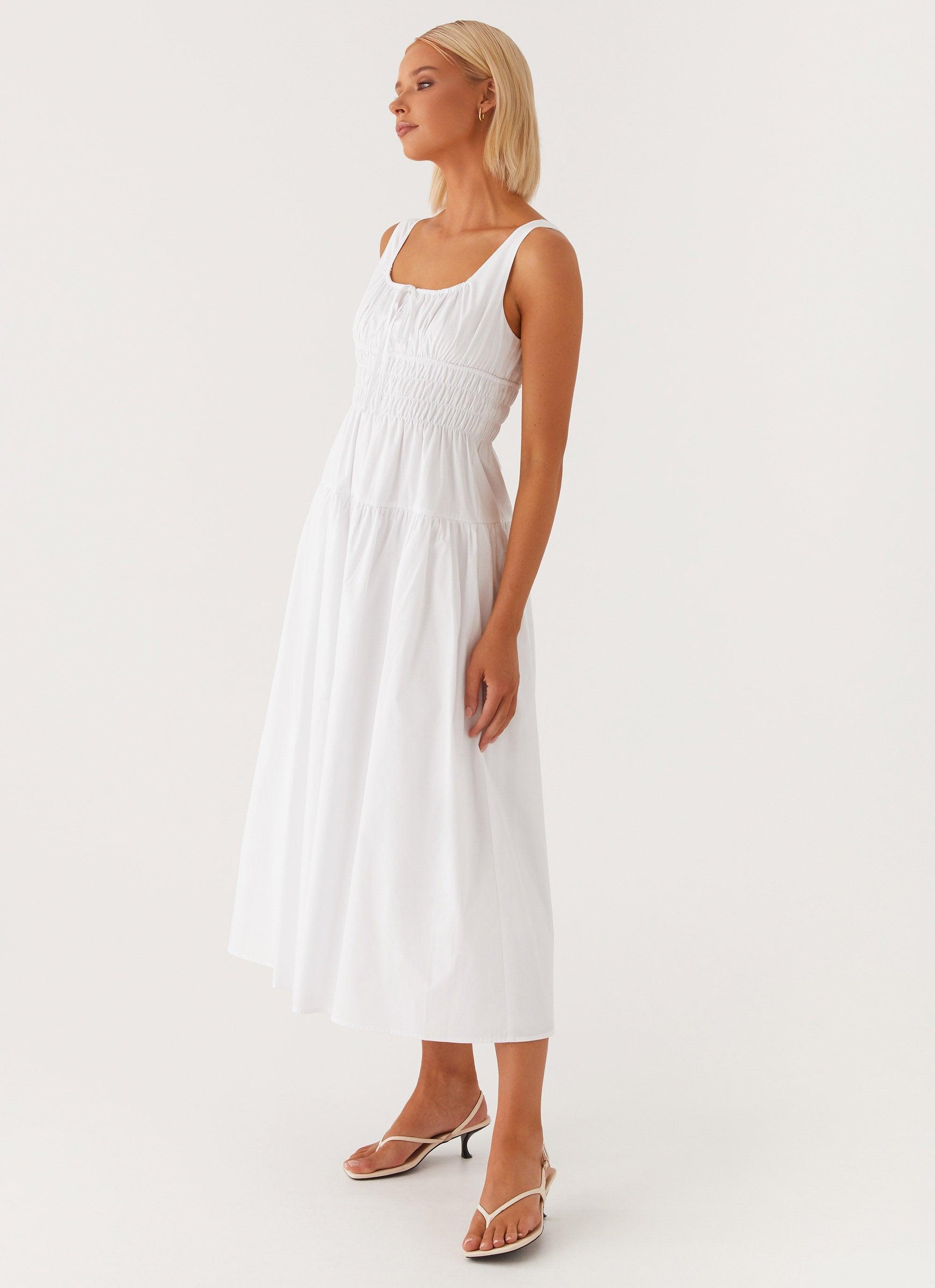 Jacintha Midi Dress - White Product Image