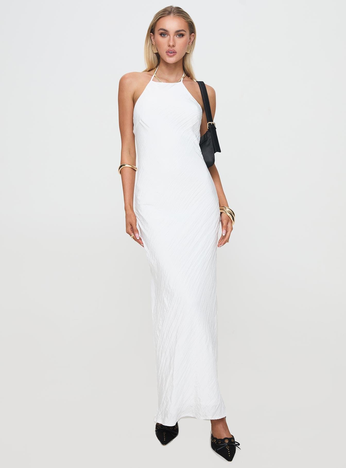 Just Peachy Maxi Dress White Product Image