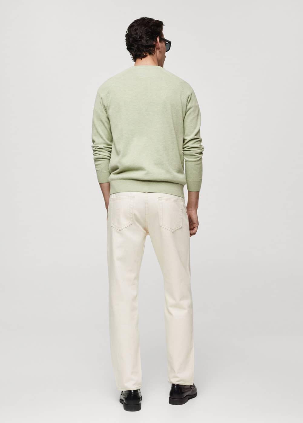 MANGO MAN - Fine-knit cotton sweater pastel greenMen Product Image