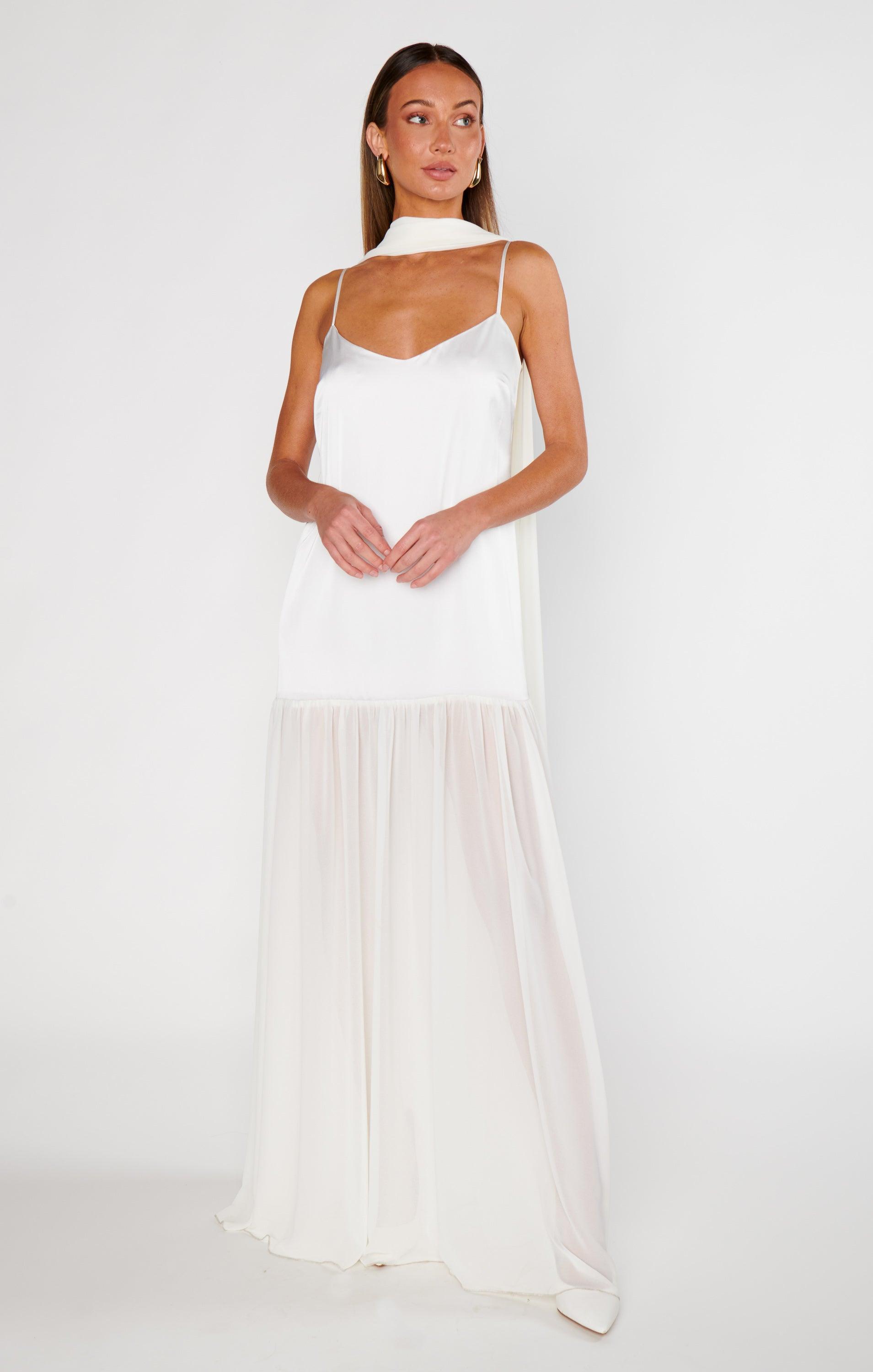 Dalia Maxi Dress ~ Ivory Luxe Satin Product Image