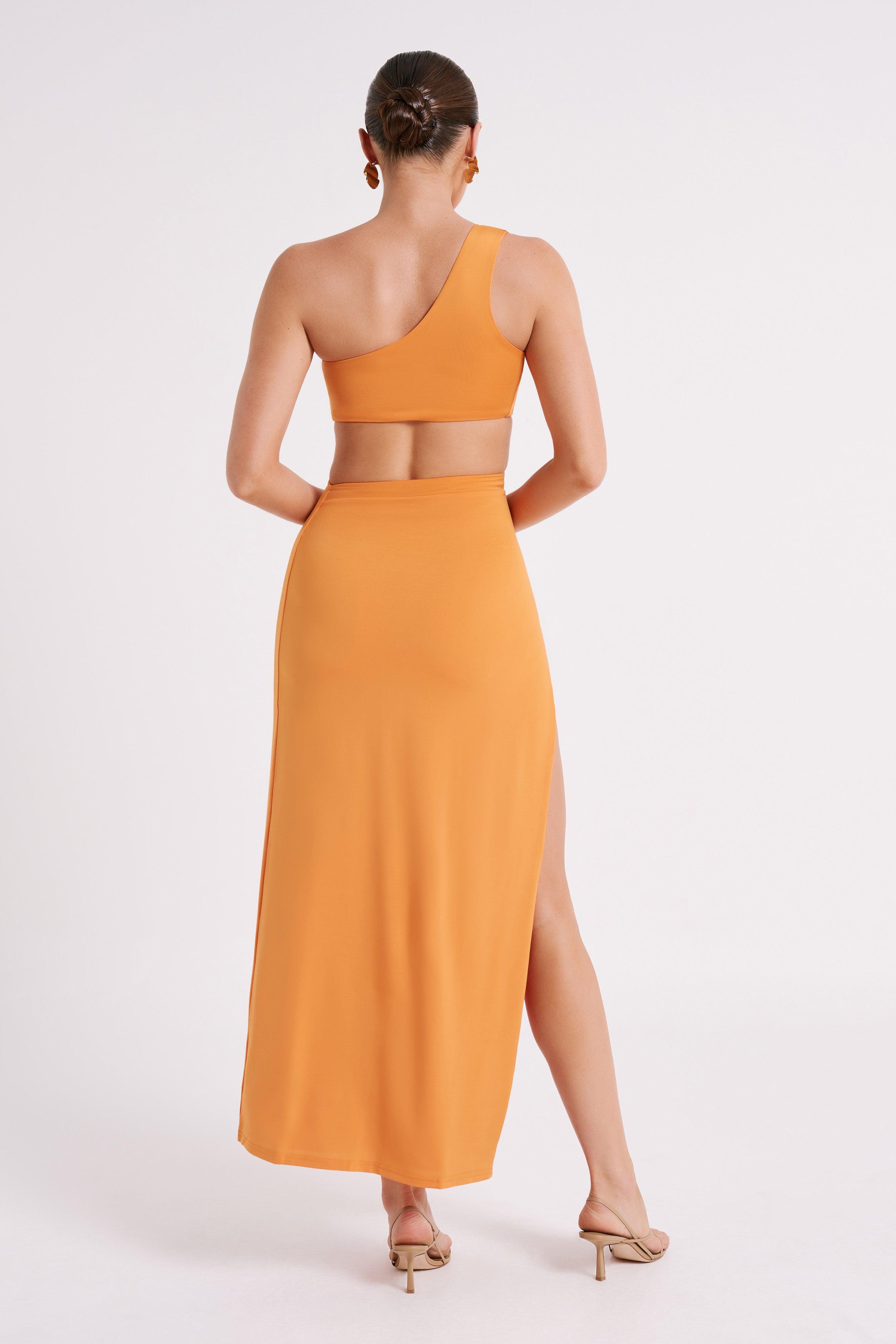 Solana One Shoulder Maxi Dress - Orange Product Image