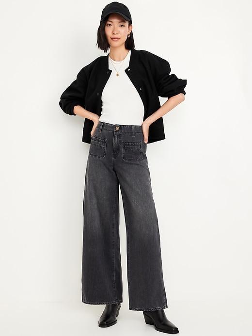 High-Waisted Baggy Wide-Leg Trouser Jeans product image