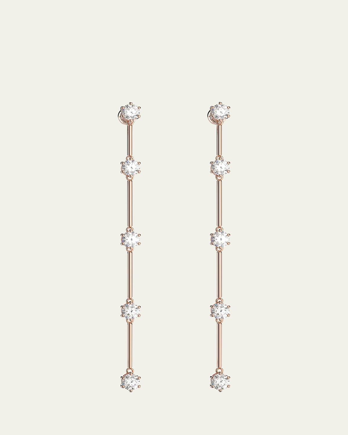 Swarovski Constella Linear Drop Earrings in Rose Gold Tone Product Image