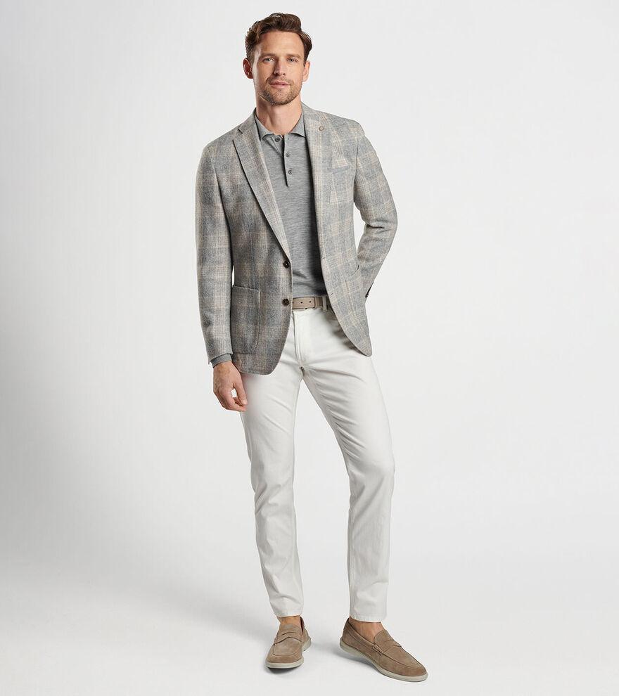 Peter Millar Mens Aclare Plaid Soft Jacket | Color: Gale Grey | Size: 38 Product Image