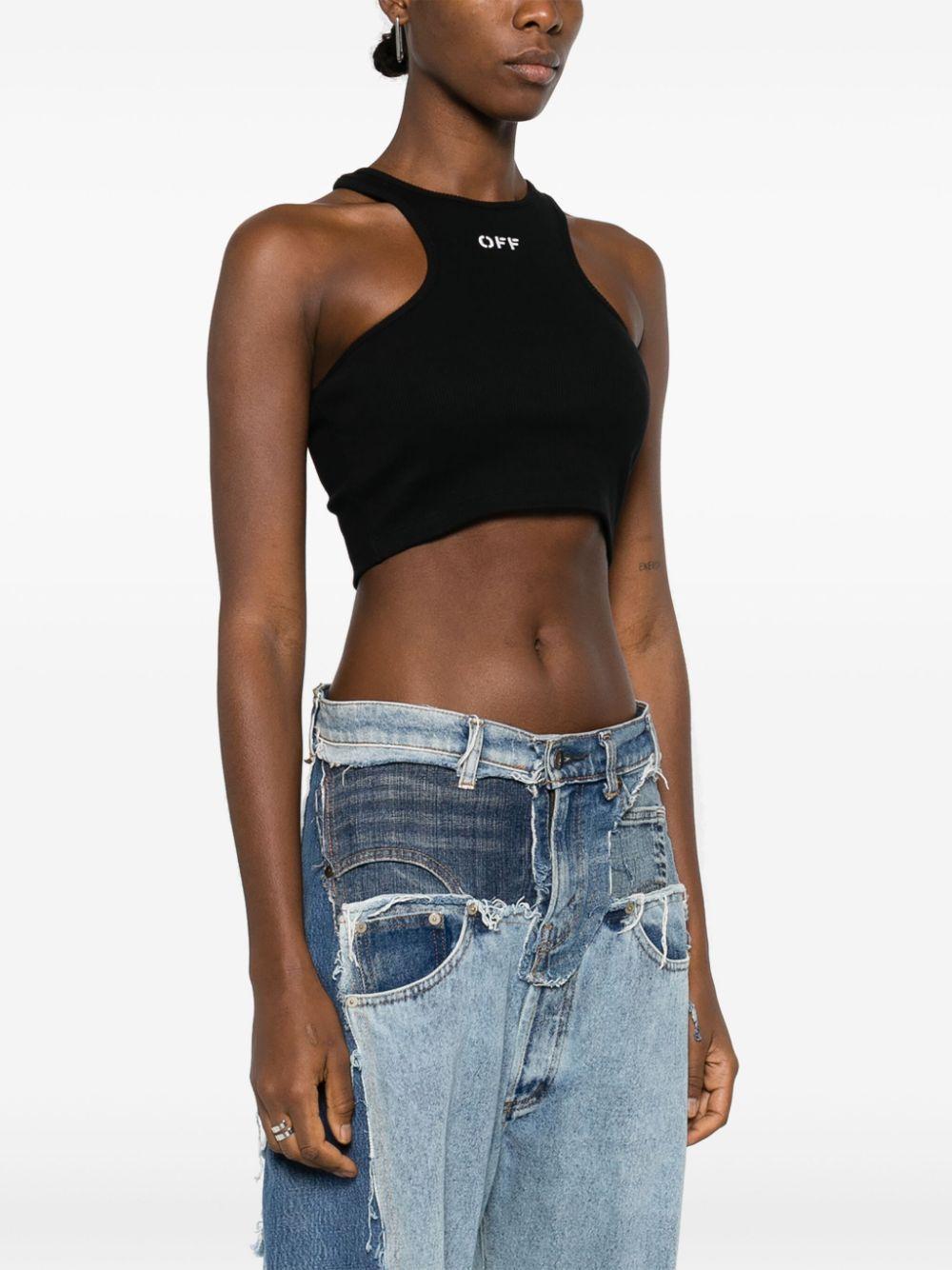 Off-Stamp ribbed crop top Product Image