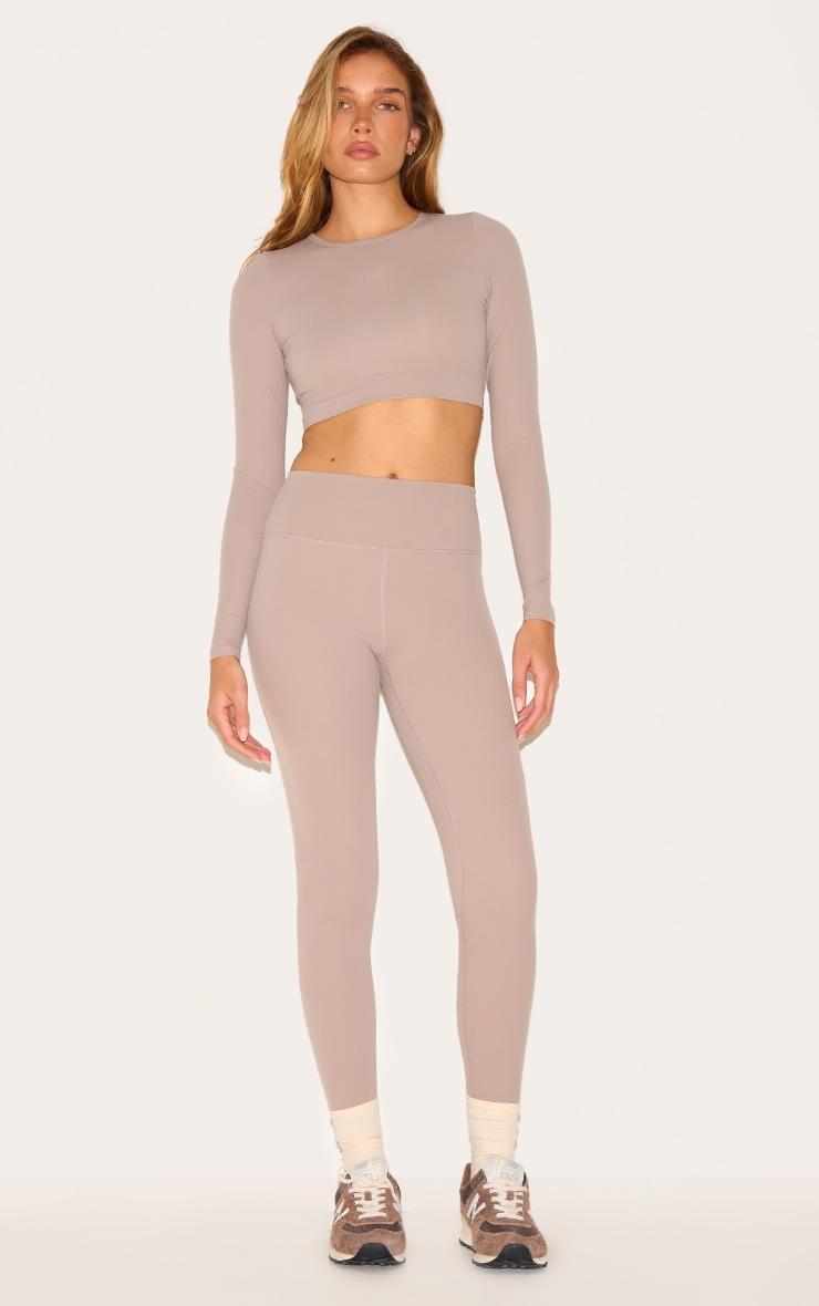 Taupe Sculpt Long Sleeve Sports Top Product Image