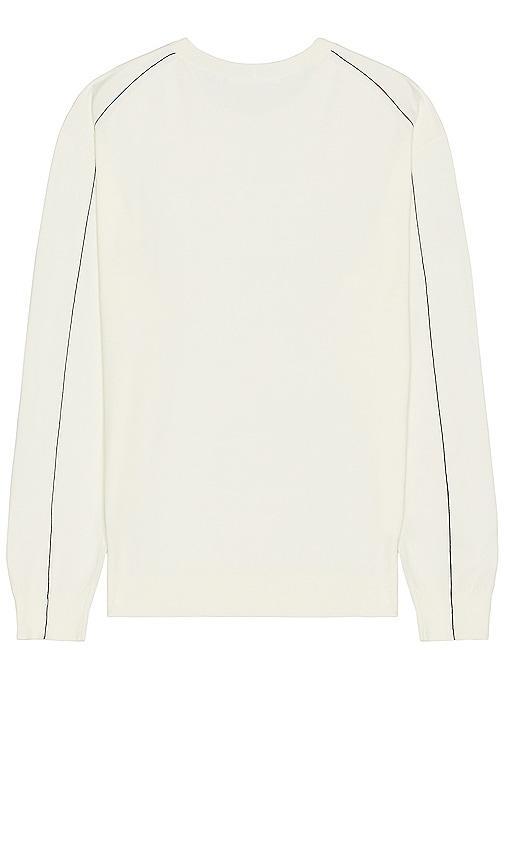 Helmut Lang Fine Gauge Crewneck Sweater in White. Size S. Product Image