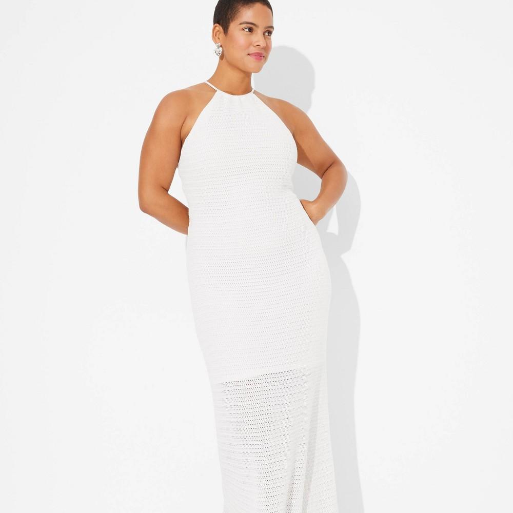 Womens Halter Sweater Maxi Dress - Wild Fable Off-White XXL Product Image