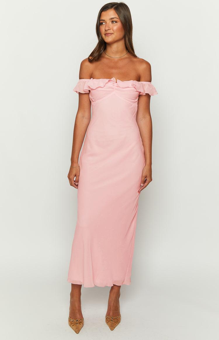 Bellflower Pink Chiffon Maxi Dress Product Image